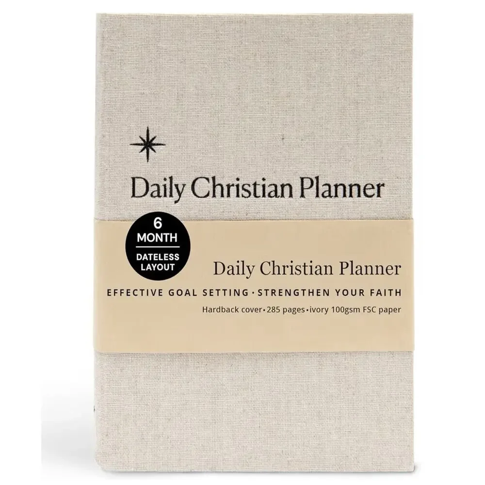 Daily Christian Planner 6 Month Undated Faith Journal Goal Setter Prayer HC